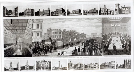 Scènes Geassocieerd met de Overhandiging van de Petitie aan het Parlement door Thomas Duncombe in 1842